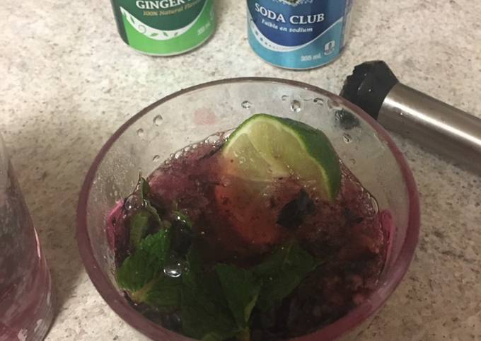 Recipe of Homemade Blue berry mojito spritzer - 2 versions