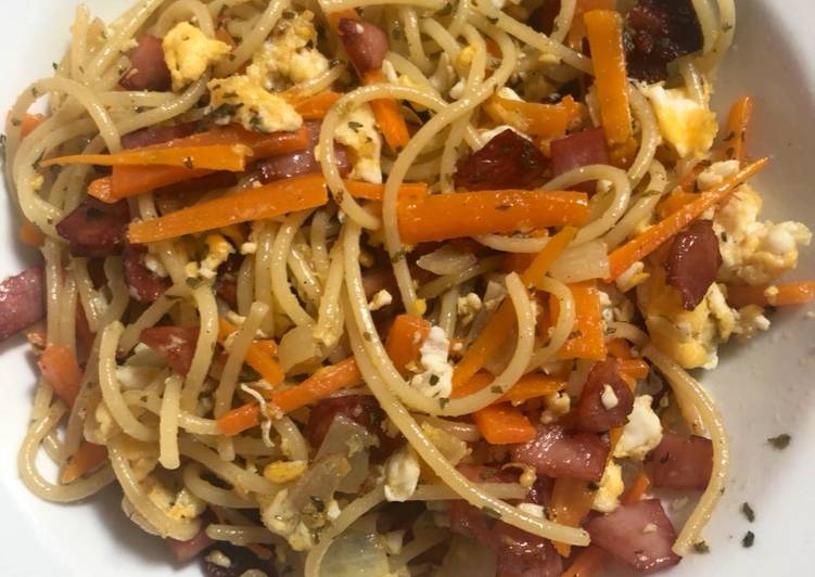 Resep Spaghetti tumis bacon Enak