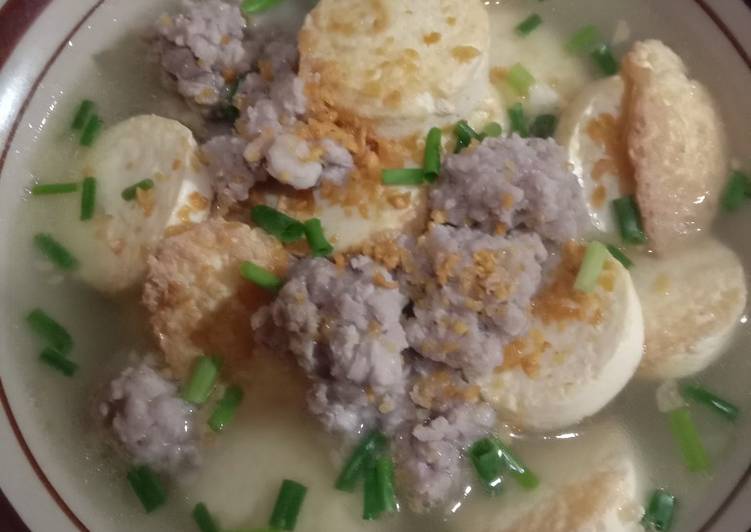 Soup tofu bakso daging cincang seger????????????????????????????????????