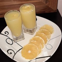 A picture of Pineapple and Orange juice.