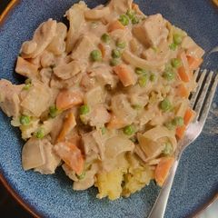 A picture of Chicken with Vegetables in a Cream Sauce.