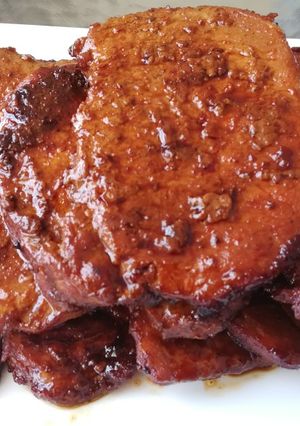Mézes fokhagymás karaj szeletek recept fotója