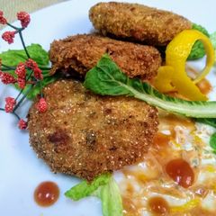 A picture of Healthy potatoes chicken kebab...