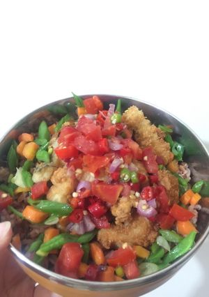 Foto resep Rice Bowl Ikan Gurame Sambal Dabu Dabu