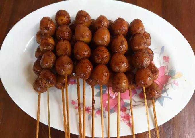 Sate telur puyuh angkringan