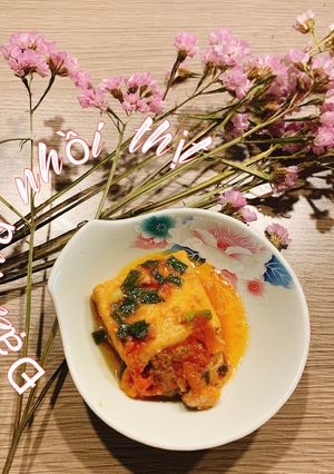 Hình của món Đậu hũ nhồi nhịt sốt cà chua.