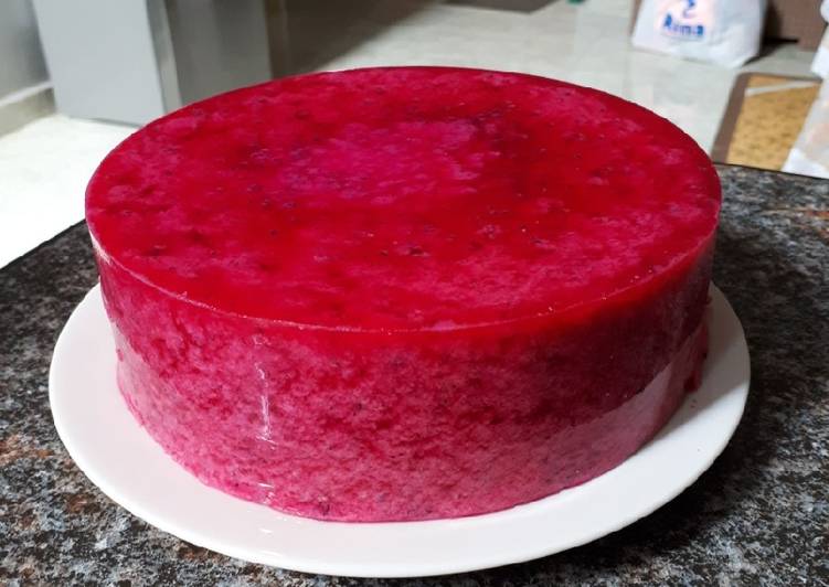 Puding susu buah naga no telor