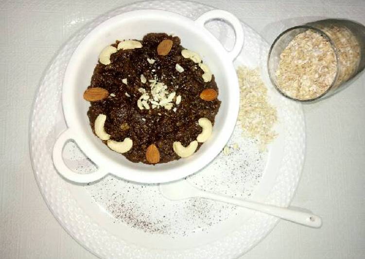 Recipe of Super Quick Homemade Oats wheat Chocolate Halwa