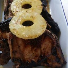 A picture of Grilled Sorrel Beer Pork Chops.