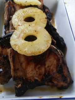 A picture of Grilled Sorrel Beer Pork Chops.