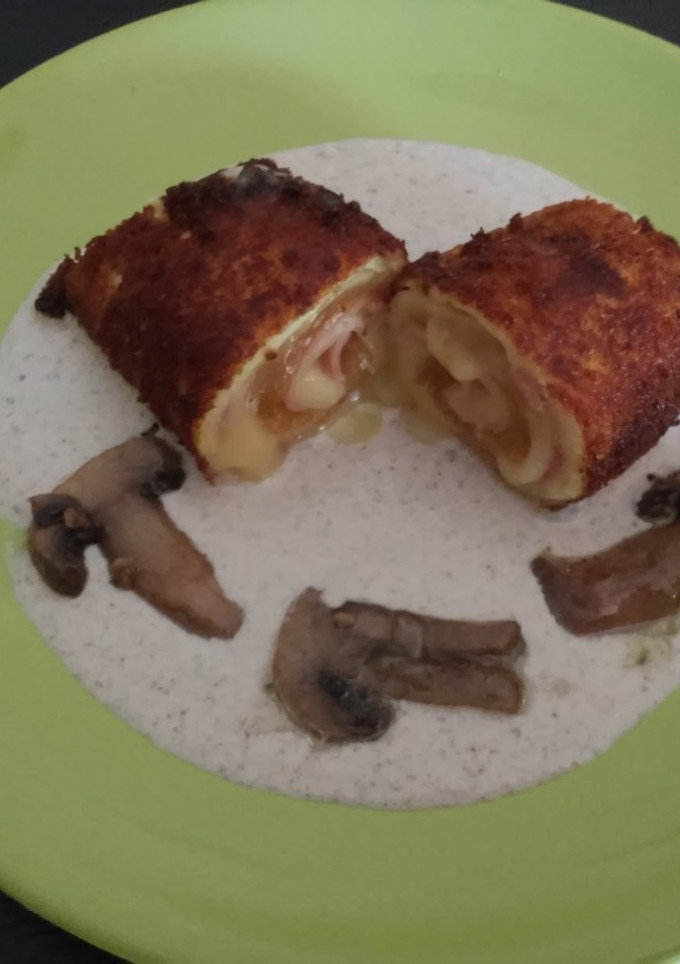 Una foto de Pechuga cordón bleu en salsa de champiñones