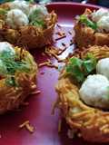 Paneer egg aalu nest