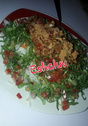 A picture of Rice And Beans And Salad.