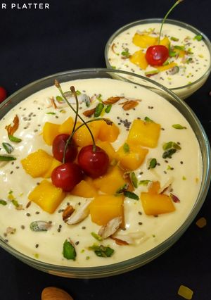 A picture of Eggless Mango Mousse.