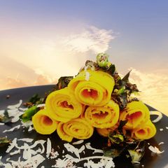 A picture of Khandvi.