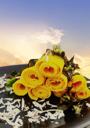 A picture of Khandvi.