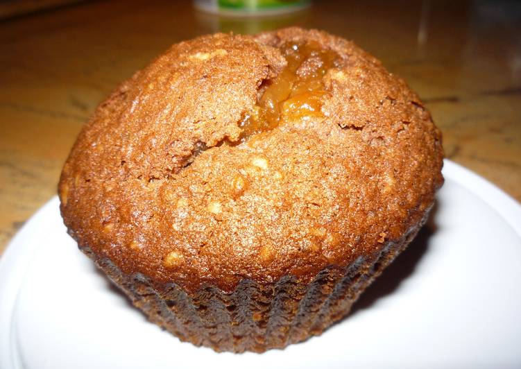 Almás-diós muffin lekvárral töltve