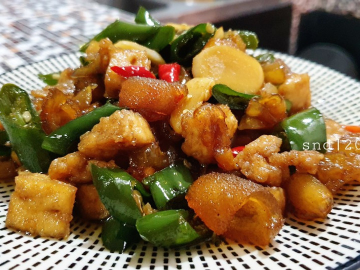 Cara Membuat Oseng Kikil Tahu Cabe Ijo 🇲🇨 #masakanindo Menu Enak