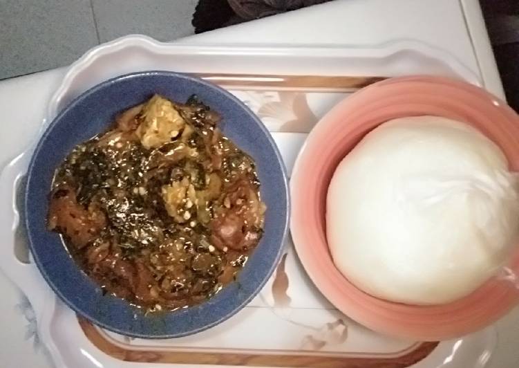 Recipe of Homemade Ogbono mix with okro and poundo #MyHubFav#