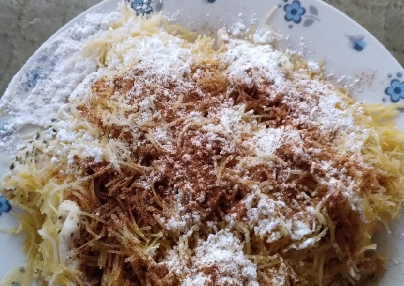 Fideos al vapor comida árabe (es dulce y salado)