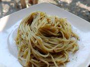 Gambar spaghetti aglio olio corned beef