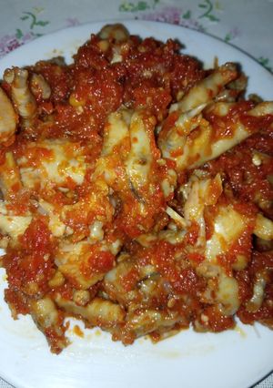 Foto resep Balado ceker ayam presto