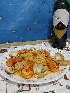 番茄海鮮義大利麵 的食譜成品照片