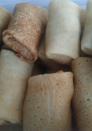 Фото Блины с капустой и грибами.