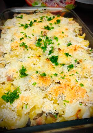 Una foto de Macarrones de pollo gratinados Japonés CHIKEN MACARONI GRATAN🇺🇾🇯🇵チキンマカロニグラタン