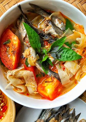 Hình của món Canh Măng Chua Nấu Cá Ngạnh Nguồn.