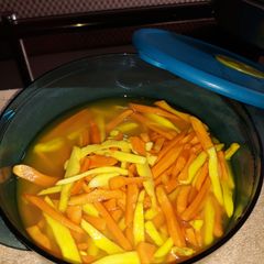 A picture of Amba haldi and fresh haldi pickle.