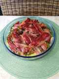 Bohnen-Speck-Auflauf mit Birnen, Schwarzwurzeln und Kartoffeln