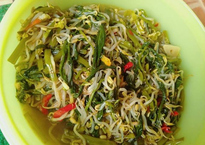 Resep Tumis kangkung tauge oleh Misna Hidayati Cookpad