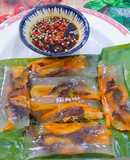 Bánh bột lọc chay nhân tàu hủ ky,nấm mèo và cà rốt