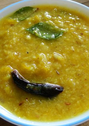 A picture of Pumpkin Dal curry.