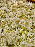 Arroz con tallitos de espinaca