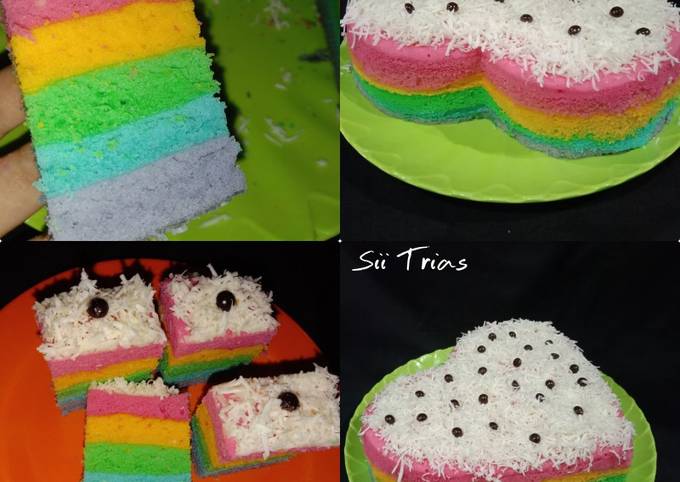 Rainbow cake kukus