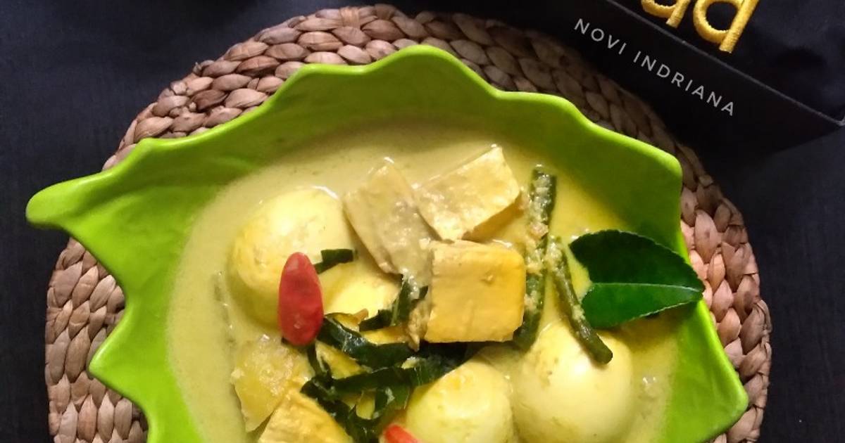 Resep Gulai Telur Tahu Daun Mangkokan Aka Tapak Leman Oleh Novi Oppie