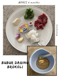 Foto resep Mpasi 6 bulan : bubur daging brokoli