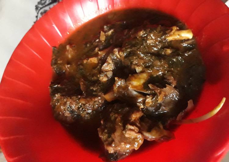 Ogbono with goat meat soup