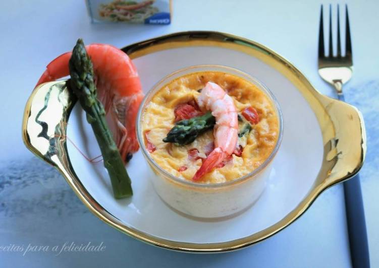Pudim de Espargos e Camarão