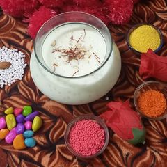 A picture of Sabudana kheer with Saffron (upvas recipe).