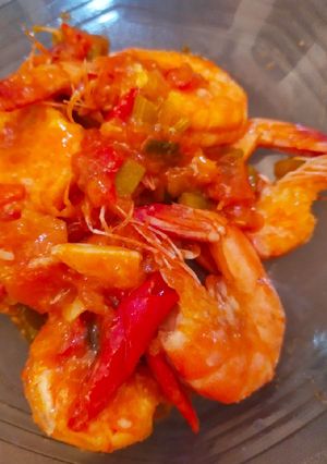 Foto resep Udang Siram Saus Padang