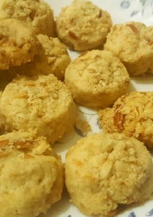 A picture of Sugar-free butter cookies with coconut and oats😊.