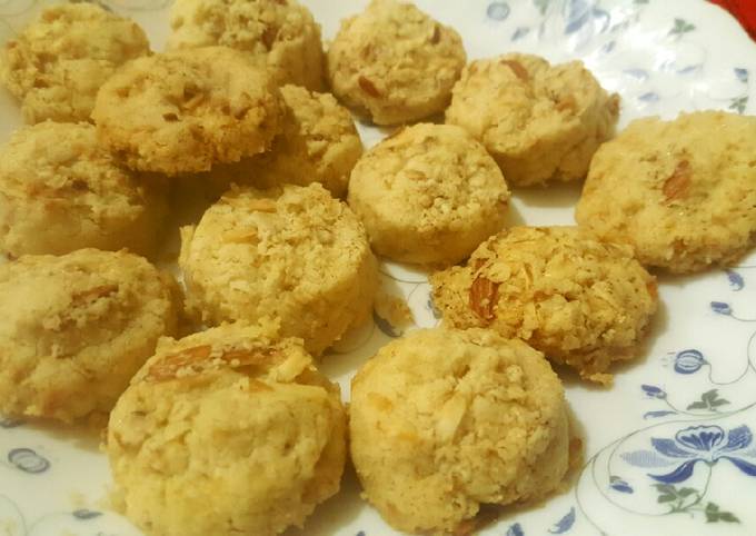 Simple Way to Prepare Favorite Sugar-free butter cookies with coconut and oats😊