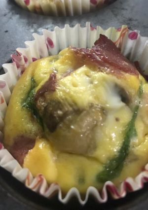 Hình của món Egg muffin (Bánh trứng rau củ).