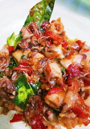 Foto resep Cumi asin balado