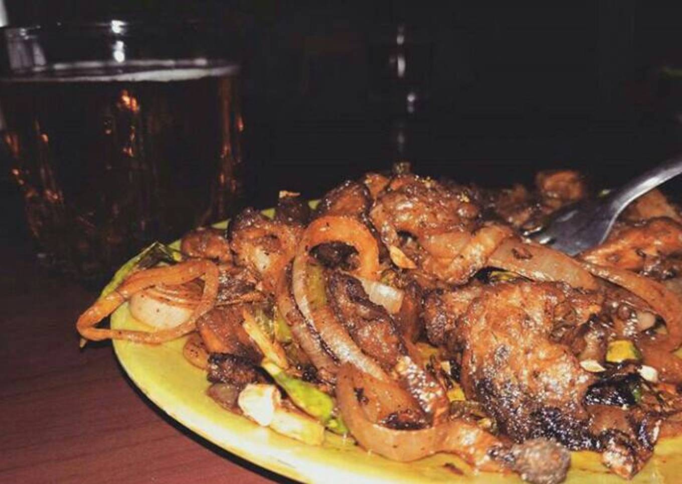 Onion pork dry fry
