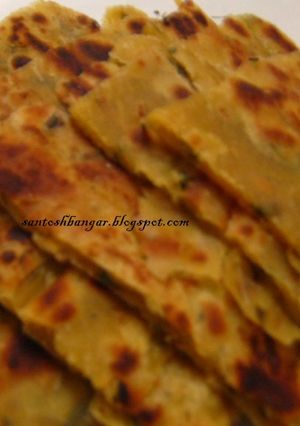 A picture of Lachha Pratha of leftover dal.