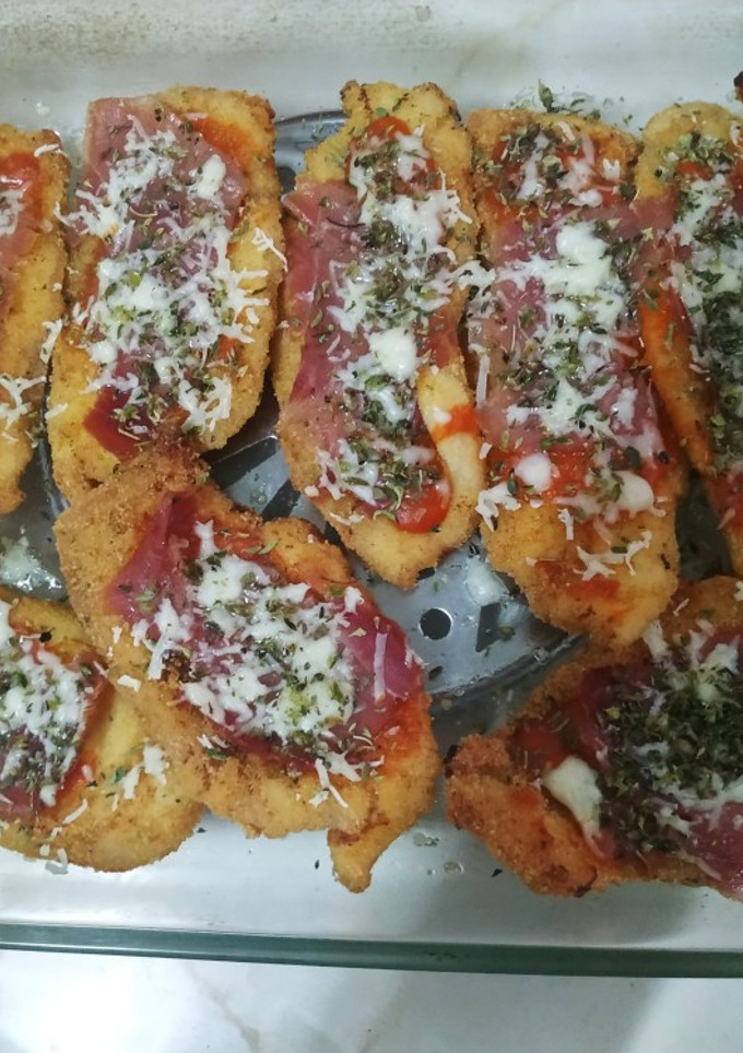Una foto de Filetes de pechuga de pollo a la milanesa